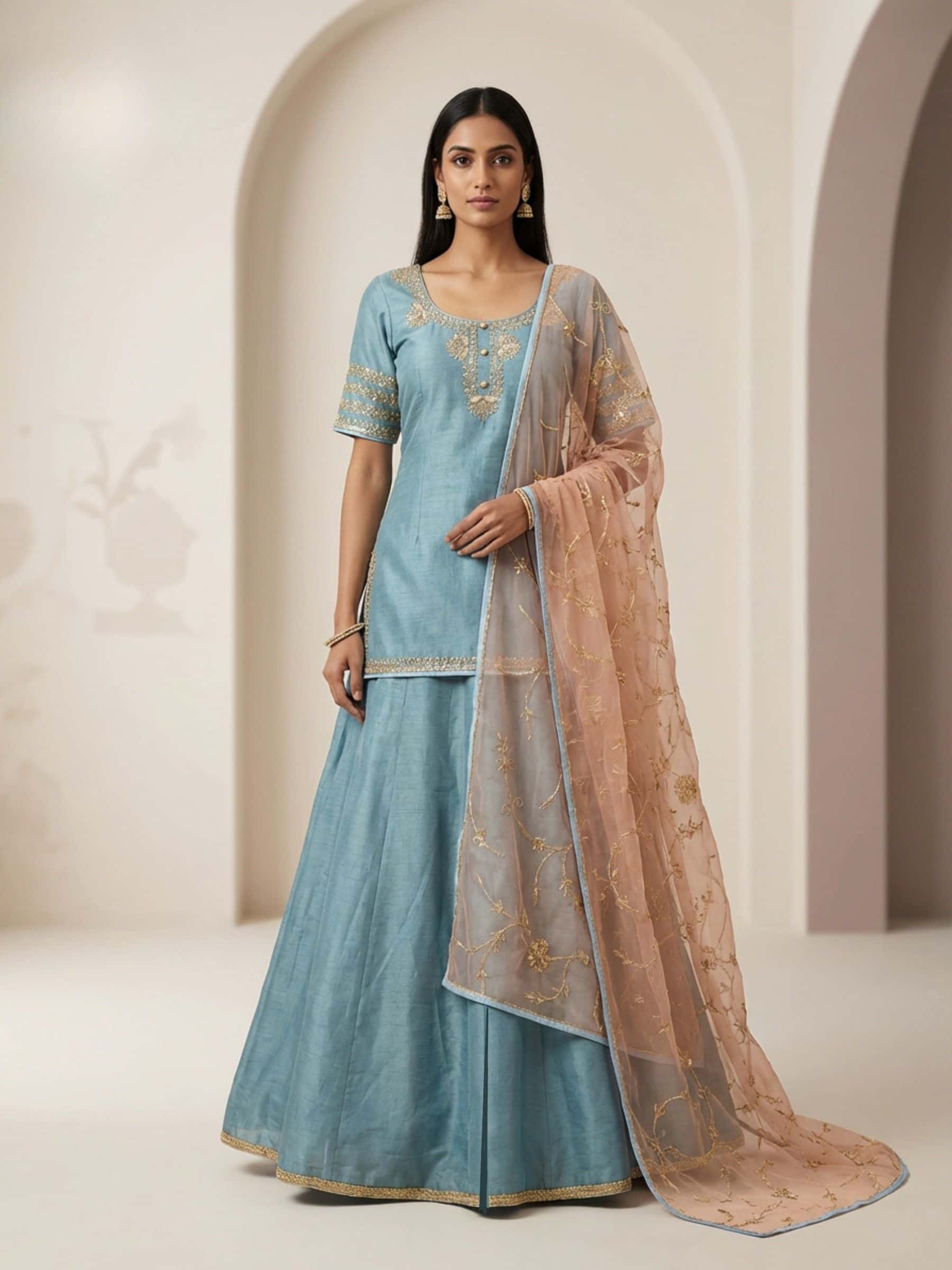 Aari Handworked Designer Palazzo Suit
