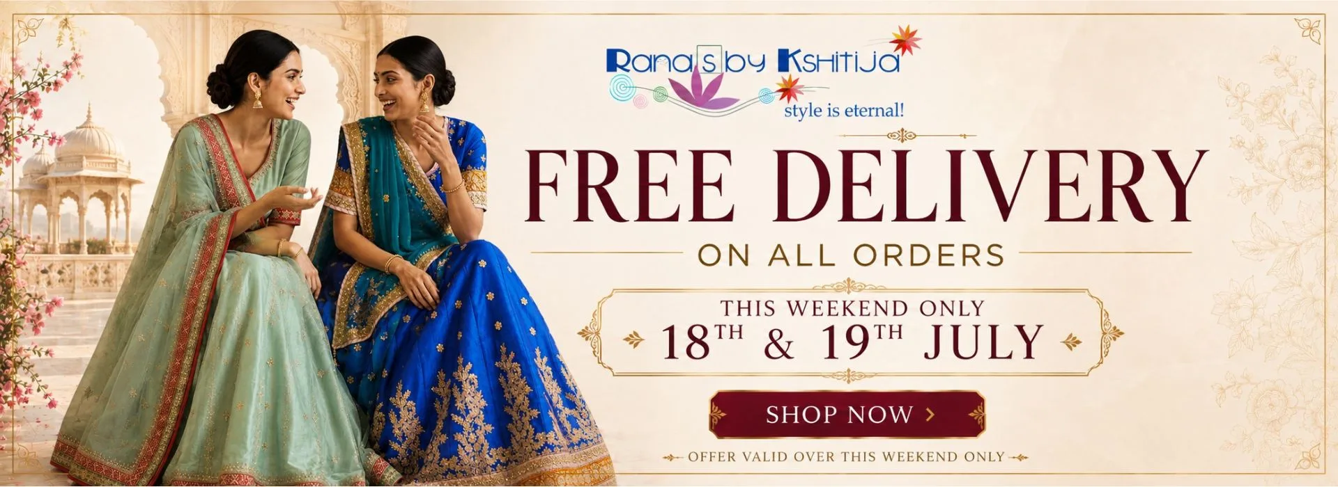 Free Delivery on all orders this weekend 18th & 19th July