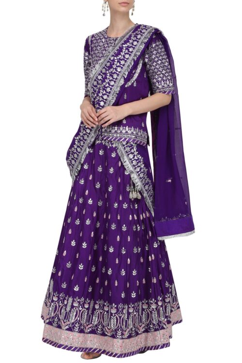 Rajputi Style Purple Designer Lehenga Set