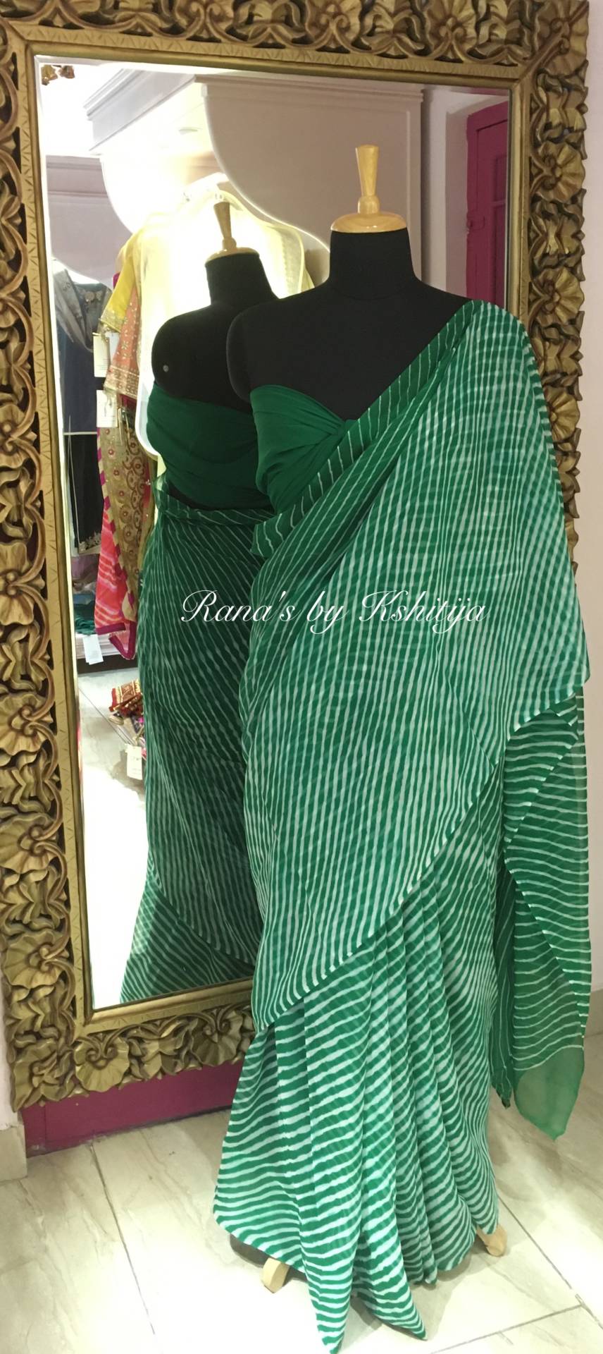 Green Leheriya Saree