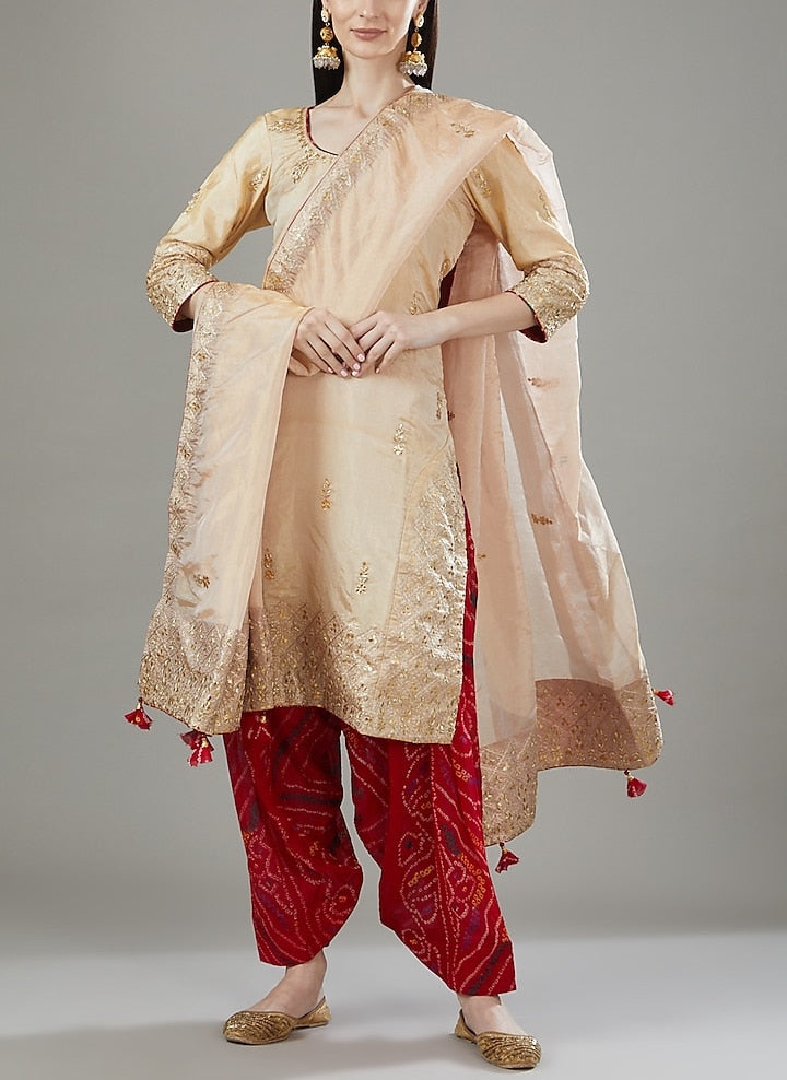 Handmade Rich Golden Salwar Suit