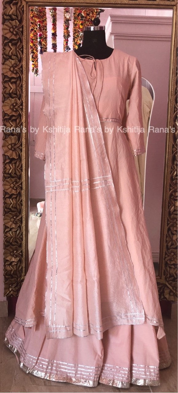 Exotic Pink Asymmetric Kurta and Flared Plazzo Dress Set