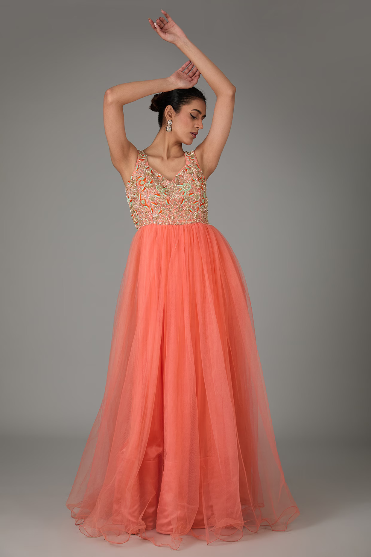Peach Embroidered Angelic Gown